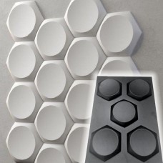 Plastikowa forma do wykonywania płytek 3D / paneli 3D „Hexagons” 17 * 17 cm | zestaw 5 szt.